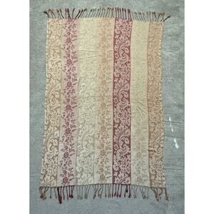 Calzeat of Scotland throw blanket - fringe - striped - fall colors - 40 x 65